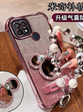 OPPOA15手机壳全包边镜头膜cph2185奢侈小众气质oppo硅胶软壳a15四角防摔气囊ins创意支架高档oppo时尚个性女