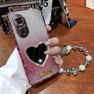 华为荣耀50se手机壳honor50es保护硅胶套5G全包JLH一AN00防摔JLHAN软壳JLHANOO女ANOO可爱带镜子闪粉新款外壳