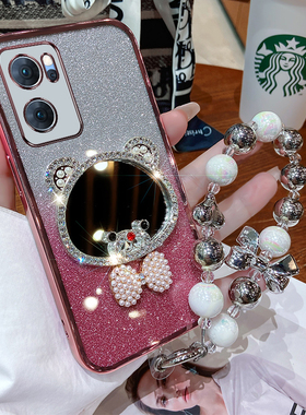 opporeno7手机壳reno7pro保护套5G硅胶oppo全包防摔软壳opopreno7se女75g潮reon带镜子镶钻opporeon7可爱新款