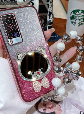 vivox60tpro手机壳vivo保护套x60tpor硅胶V2056A全包防摔vovix透明pro软por新款vivix男女pr0高级感带镜子