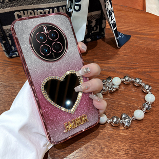 华为mate50手机壳mete50pro保护套硅胶CET一AL00全包防摔DCO软壳m50可爱外壳mt魅特meta男女潮por创意p带镜子