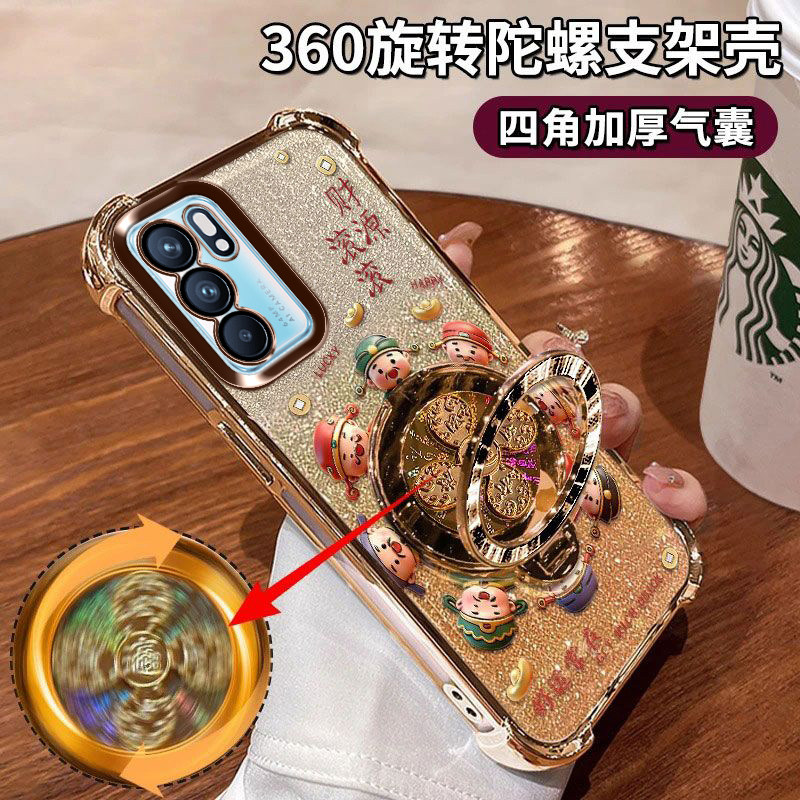 适用于OPPOReno6手机壳女款时尚个性PEQM00四角气囊reno6pro镜头膜保护套5G潮流轻奢PEP网红爆款OPPO硅胶软壳