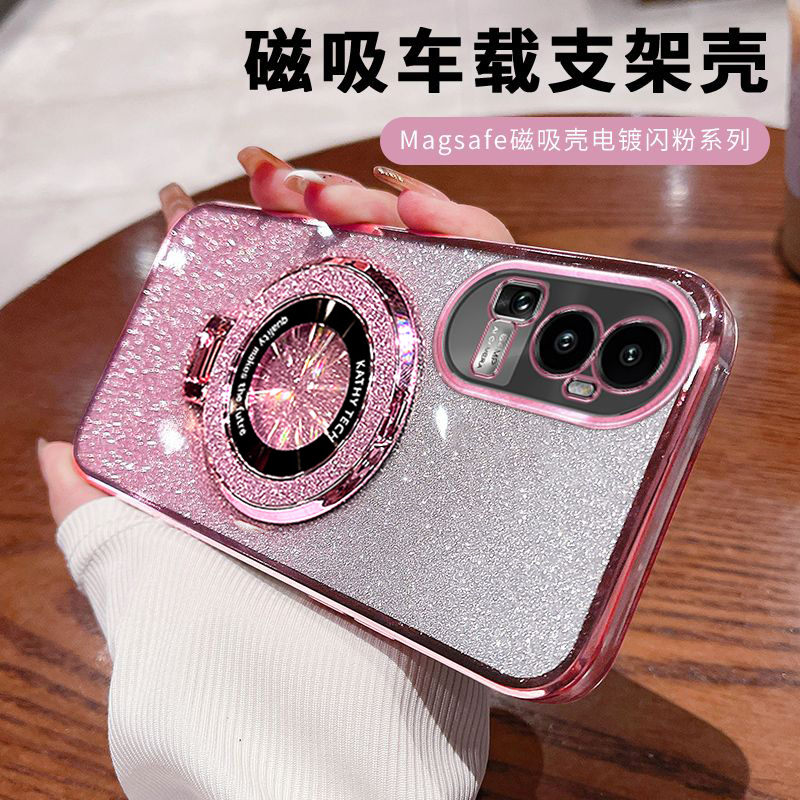 opporeno10硅胶创意手机壳带磁吸