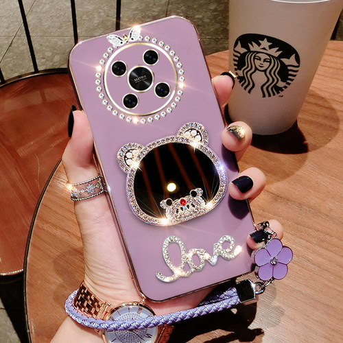 华为荣耀X30硅胶创意手机壳带钻