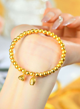 黄金色沙金两世欢手链