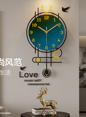 钟表挂钟客厅时钟家用简约现代2021新款时尚石挂式英钟表挂表挂墙