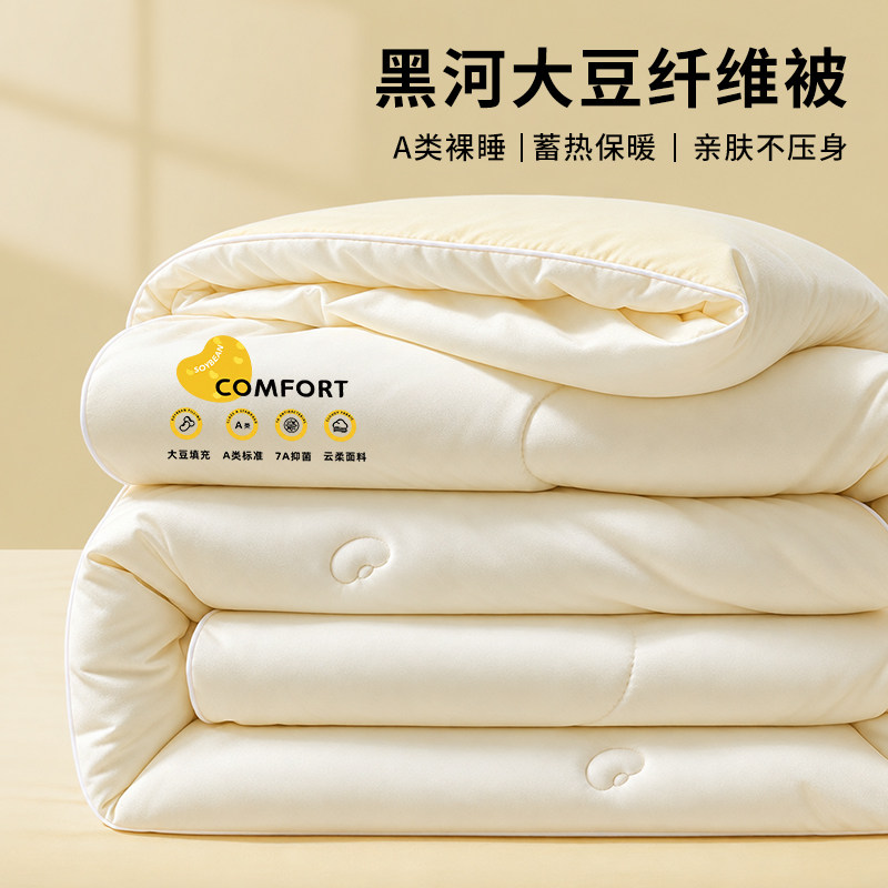 A类大豆纤维冬被软糯亲肤