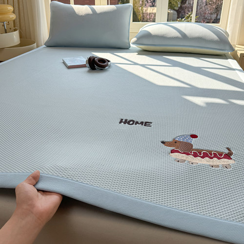 夏季凉感冰豆豆凉席2025新款可机洗冰丝席三件套床笠款空调软席子