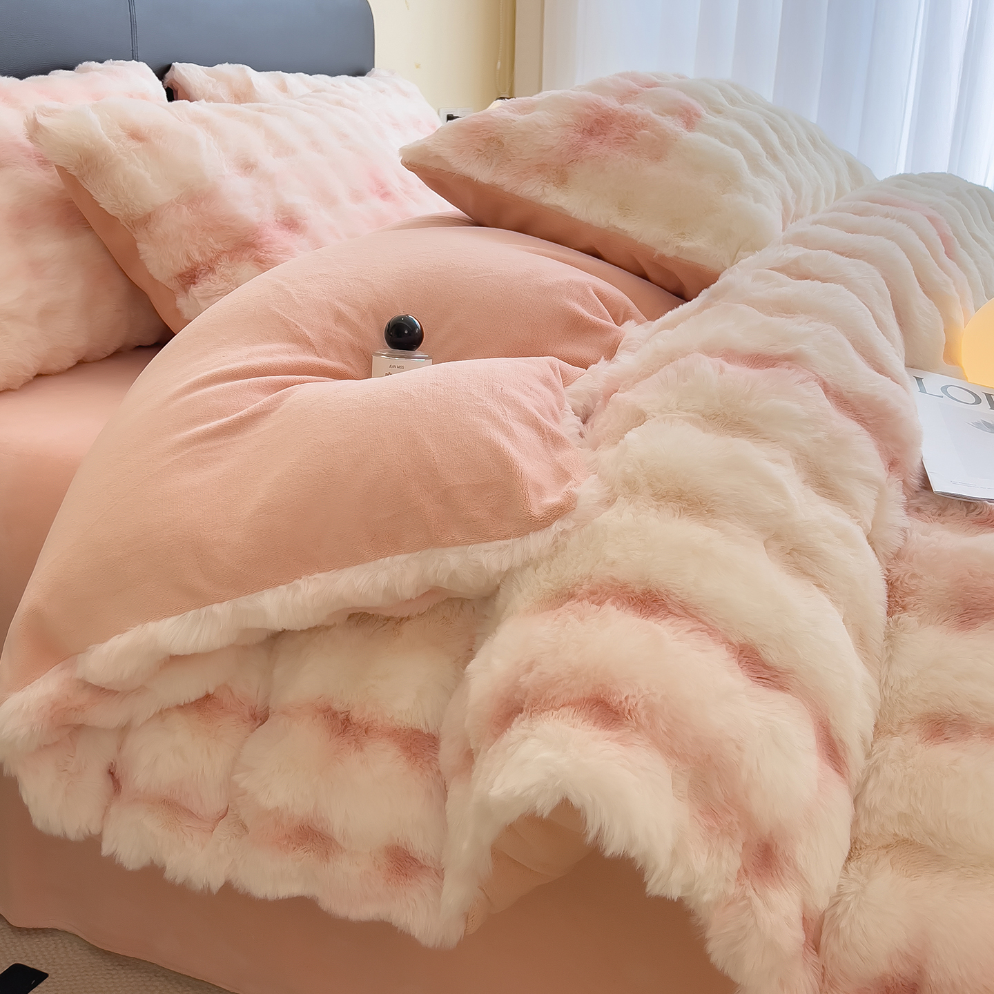 高端兔绒四件套牛奶绒床单被套