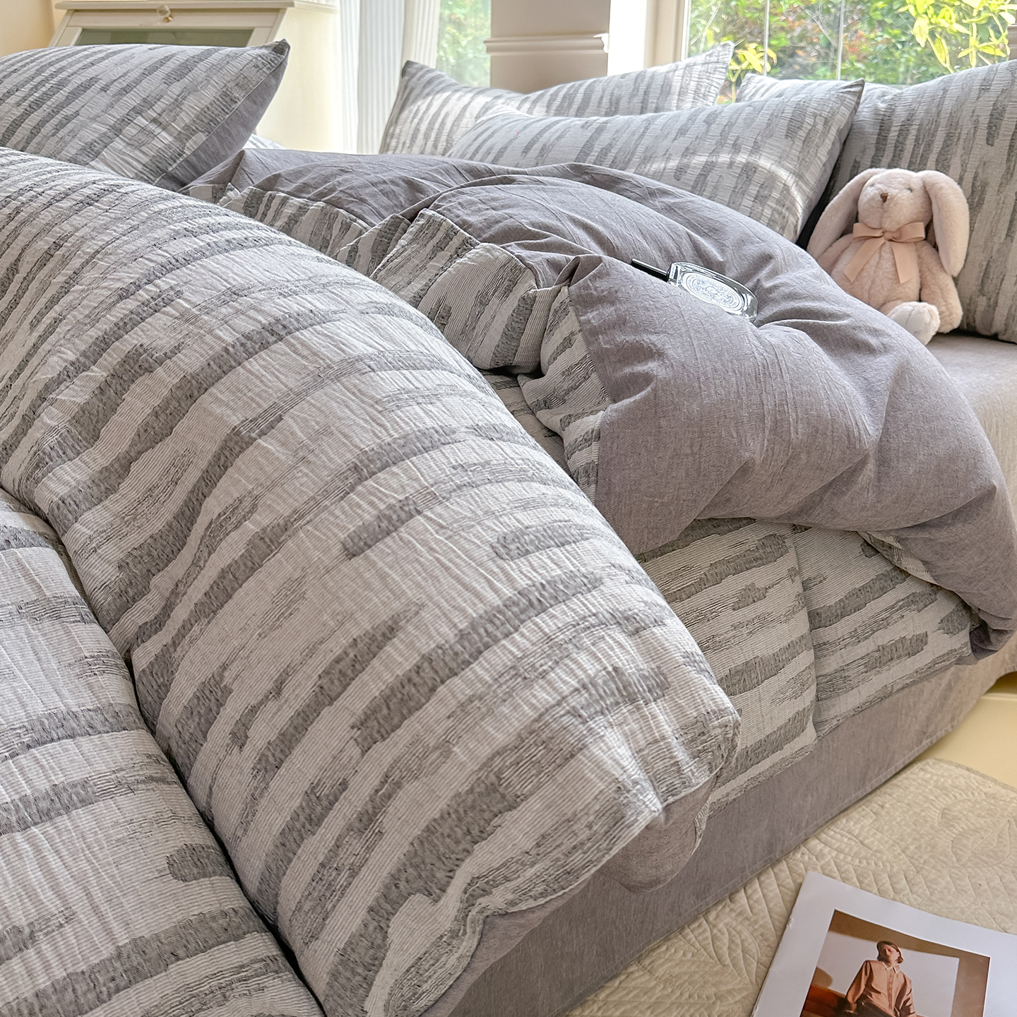 三层纱纯棉被套被罩亲肤透气