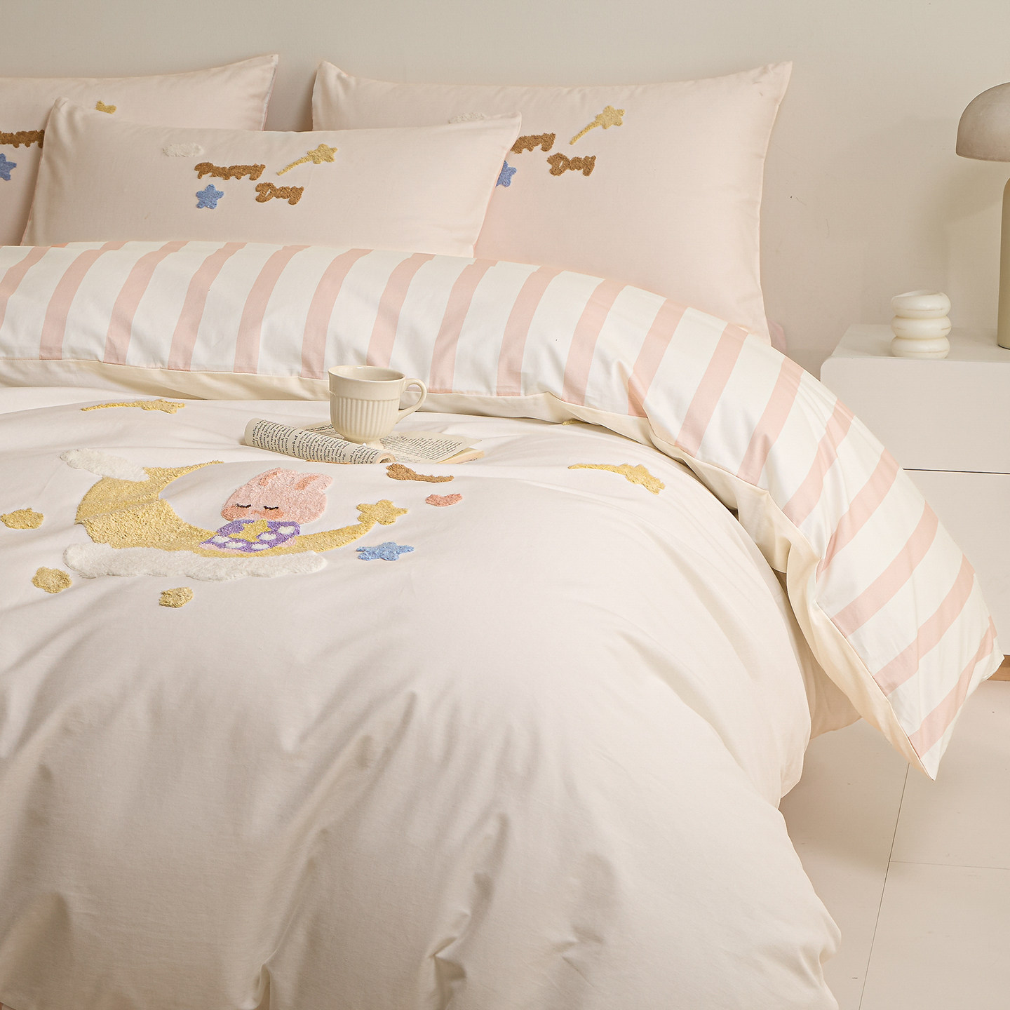 全棉纯棉款四件套a类床单被套儿童卡通床笠款被单宿舍三件套床品