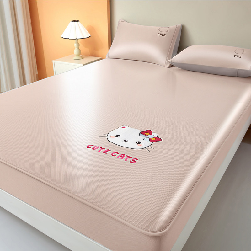 夏天冰丝床笠凉席三件套可机洗水洗床罩全包夏季凉感床垫保护罩套