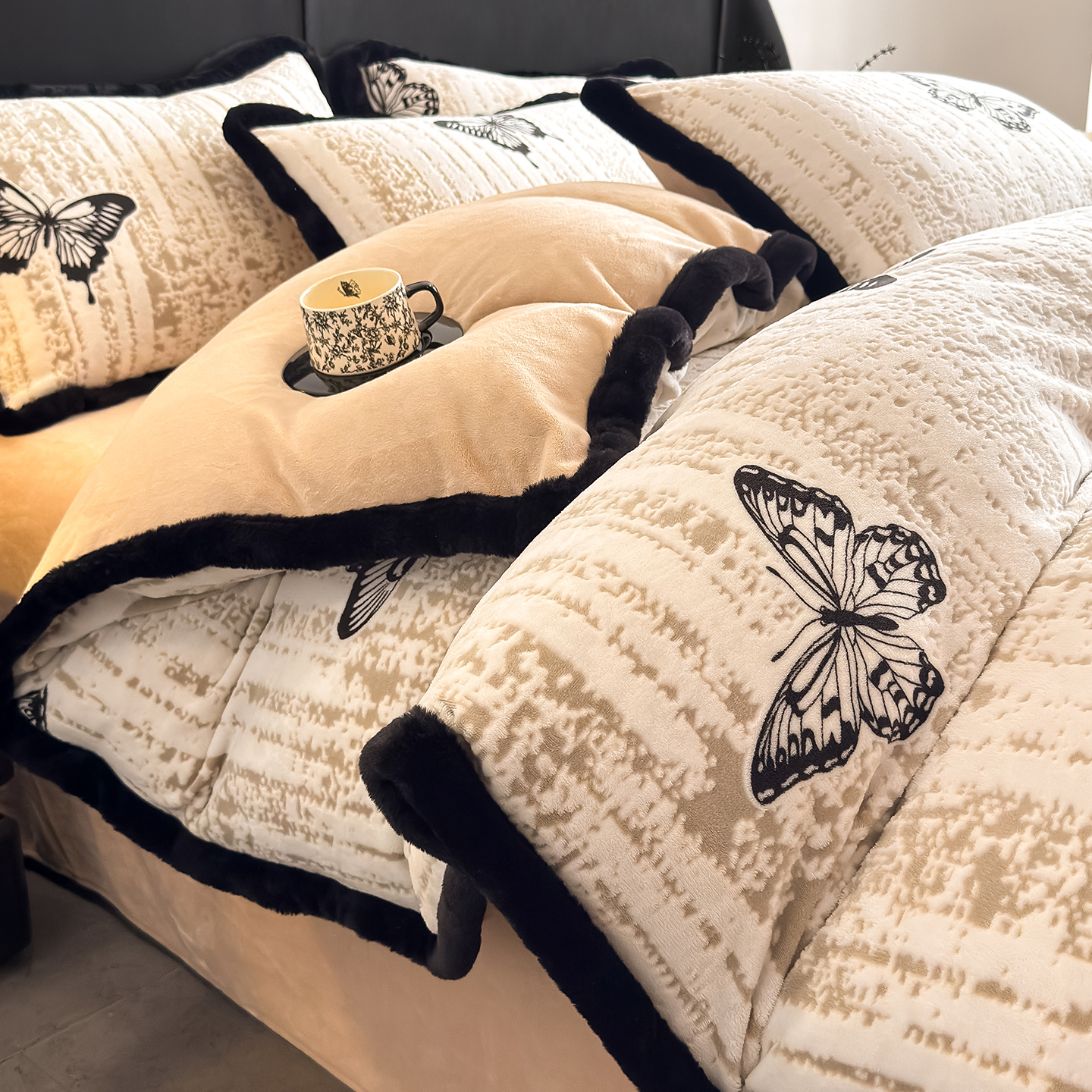 高端床上四件套牛奶绒a类母婴级