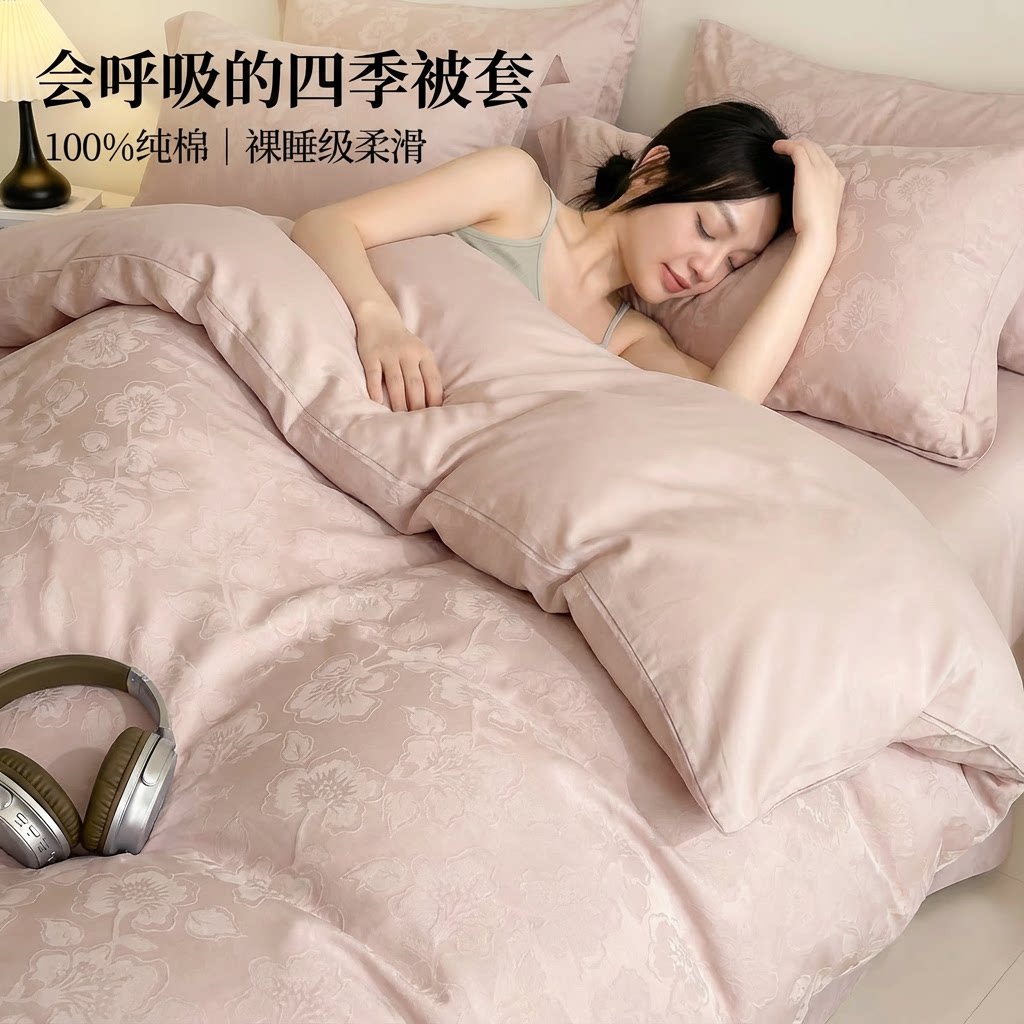 纯棉被套单件220x240cm200x230cm100全棉旗舰店加厚被罩单人新款