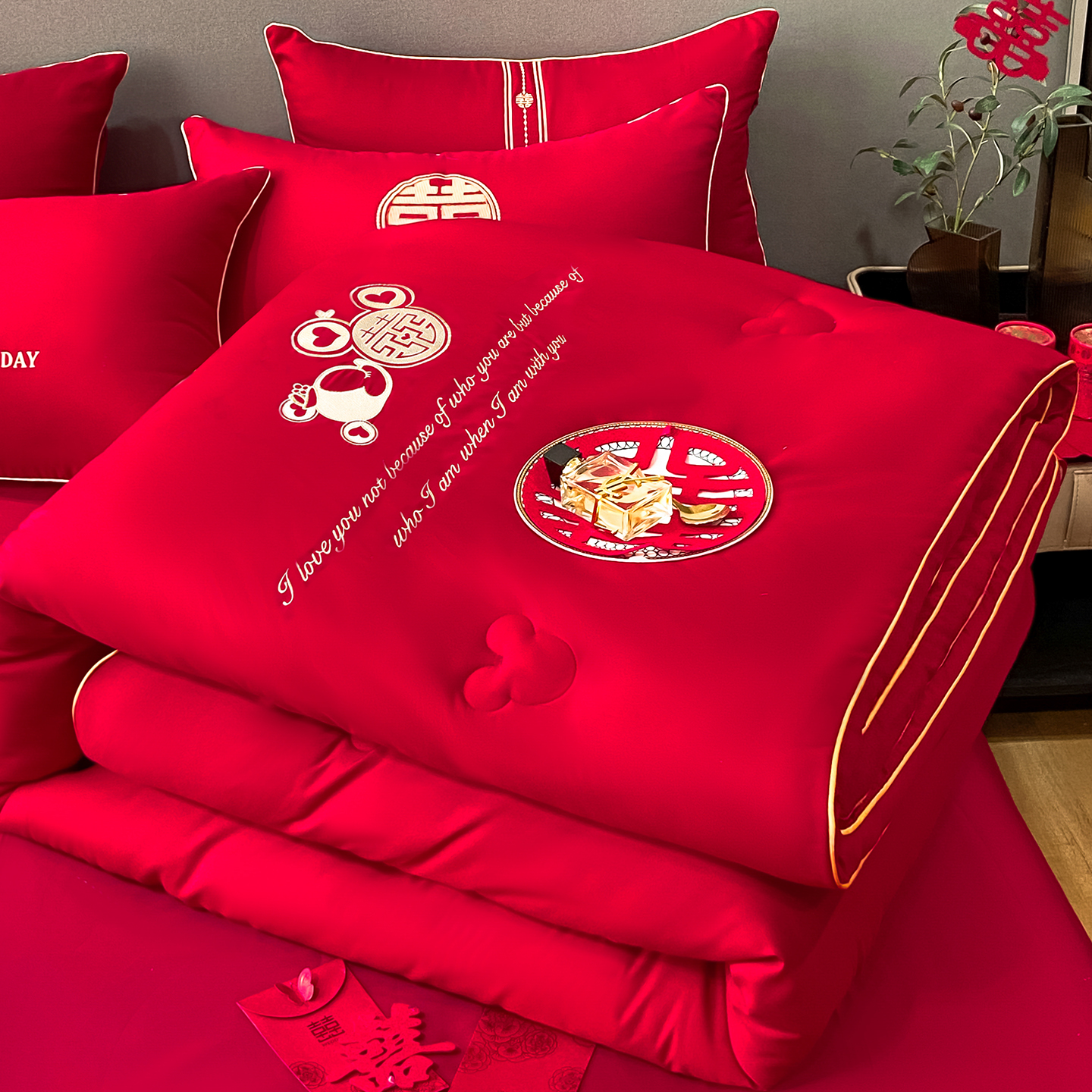 新婚大豆纤维被子冬被加厚保暖