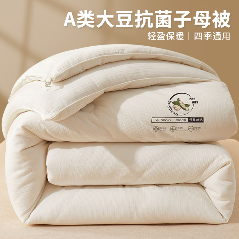 大豆纤维子母被子冬被加厚保暖