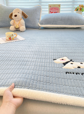 冬季新棉绒床垫家用软垫加绒加厚牛奶珊瑚绒褥子折叠被褥铺底垫被
