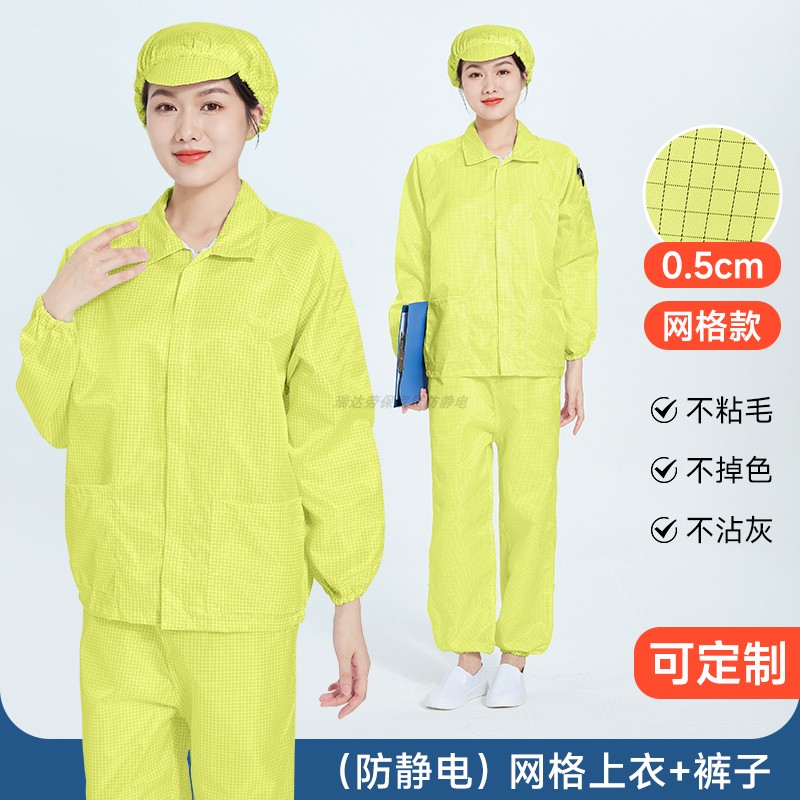 无尘防静电分体式网格防护洁净服