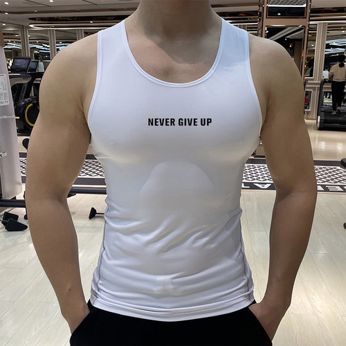 运动背心男弹力速干无袖健身服