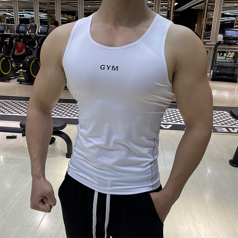 透气弹力紧身衣男运动背心