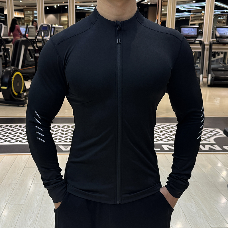 运动外套男立领修身健身训练长袖