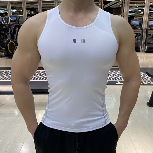 无袖透气弹力速干男紧身版型