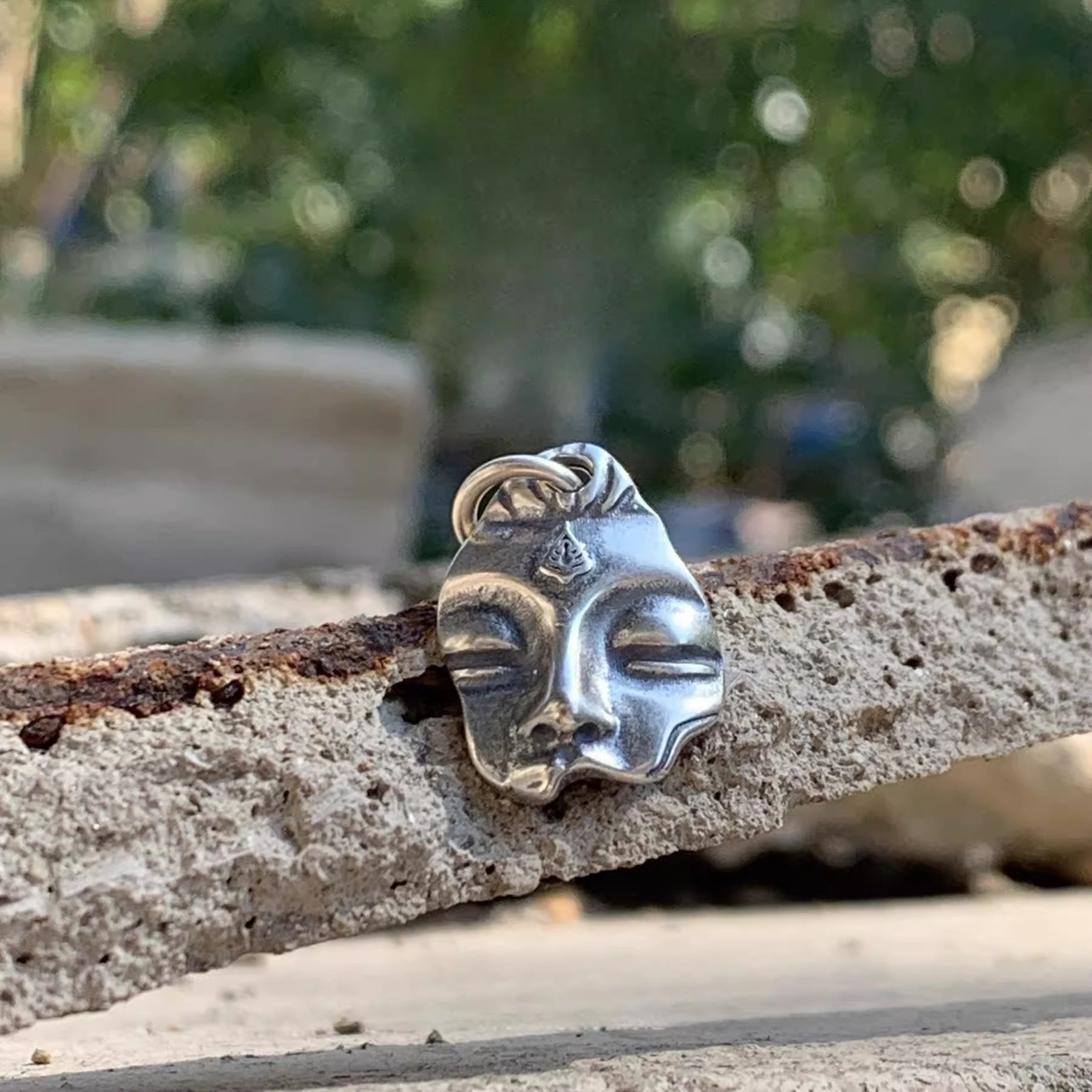 银饰不听不言观音卡子侧挂计数器新中式复古佛平安吊坠文玩配饰件