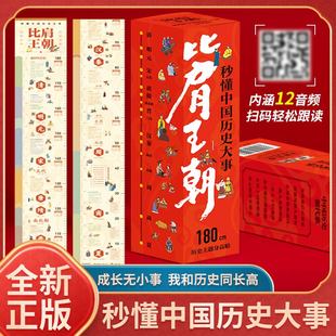附音频 秒懂中国历史大事身高贴 中国历史朝代纪年 夏商西周 学习历史地图 中国历史长河图概要图历史故事课外阅读书籍