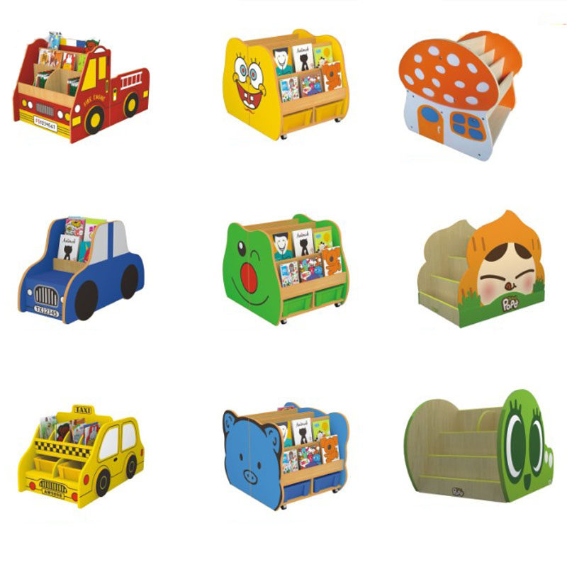 幼儿园儿童卡通造型图书柜木制多层书架学生组合简易书柜小柜子