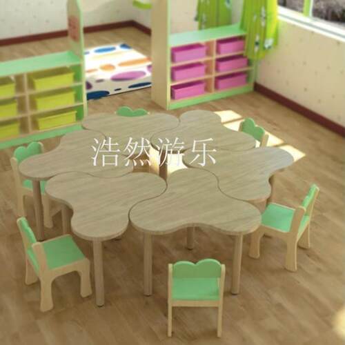 游戏桌早教儿童多层板木制课桌椅