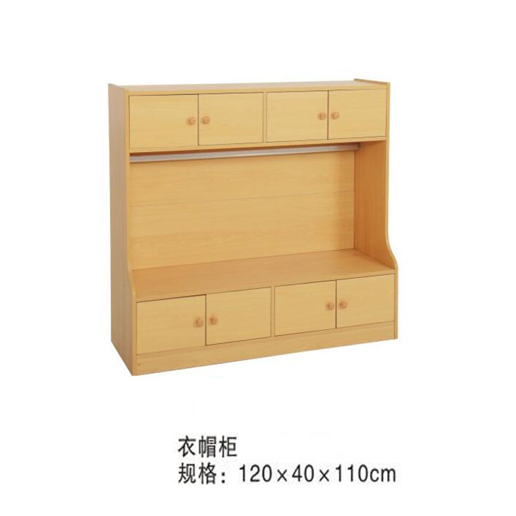 早教中心区角儿童换衣柜衣帽柜鞋柜换鞋凳幼儿园二层实木玩具柜子