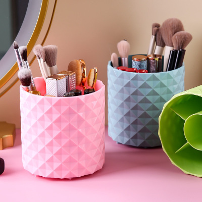 2025网红爆款高颜值ins风笔筒大容量超大实用型不占空间艺术设计感小众旋转化妆刷收纳盒整理架圆形旋转笔筒