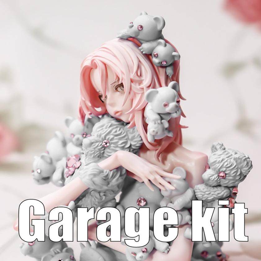 异斯模型树脂手办妇产科女生小熊版胸像GK白模人形未上色模现货