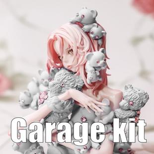 异斯模型树脂手办妇产科女生小熊版胸像GK白模人形未上色模现货