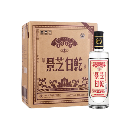 景芝白干53度优质1915整箱6瓶送礼白酒500or480ml新老包装随机发