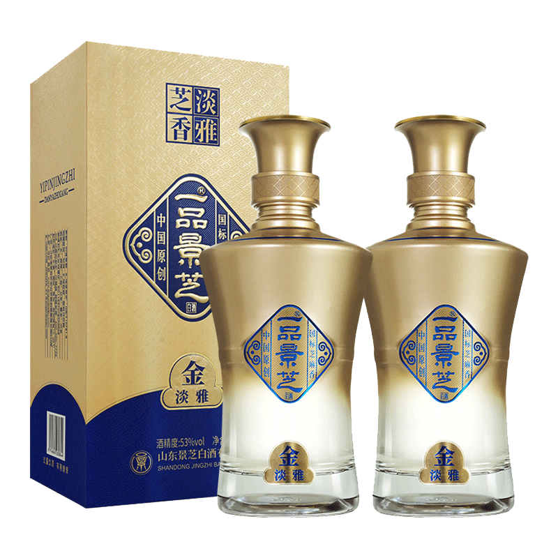 一品景芝 金淡雅 芝麻香型白酒 53度500ml*2瓶送礼