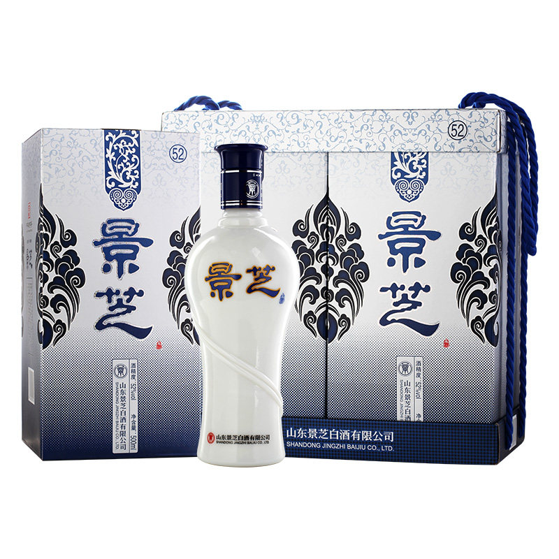 景芝 青花浓香型白酒52度500ml*2瓶礼盒自饮节日送礼