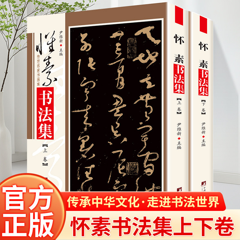 怀素书法集 铜版彩印上下2卷 传世名家书画集 尹维新主编 中央编译出版社 怀素自叙帖 苦笋贴 论书帖 食鱼帖 藏真帖大草小草千字文