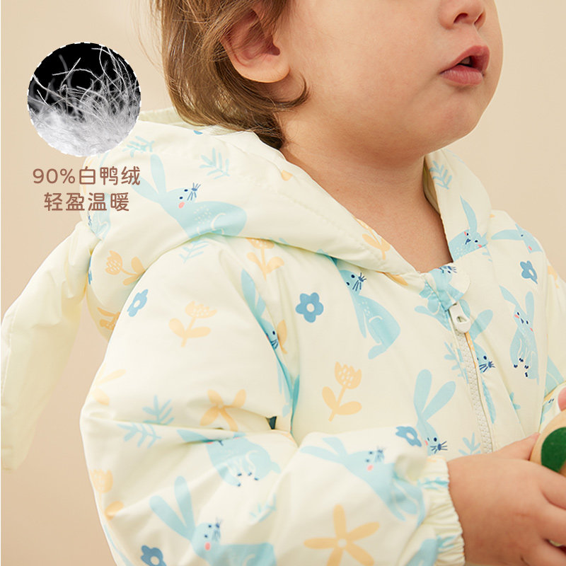 婴儿连体羽绒服清仓价格冬季外出服宝宝冬装保暖衣服超萌加厚洋气