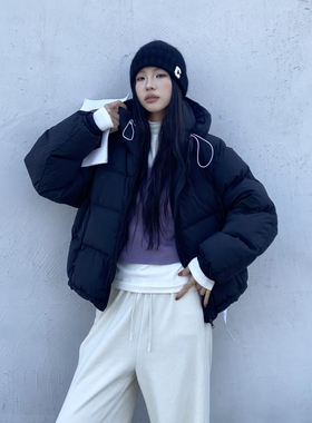 莉莉家冬上新韩系连帽宽松百搭保暖羽绒服外套71095