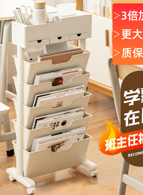 可移动桌边书架书桌收纳置物架侧边旁学生学习桌面小书立学校教室课桌高中生儿童阅读房看书本书籍框整理神器