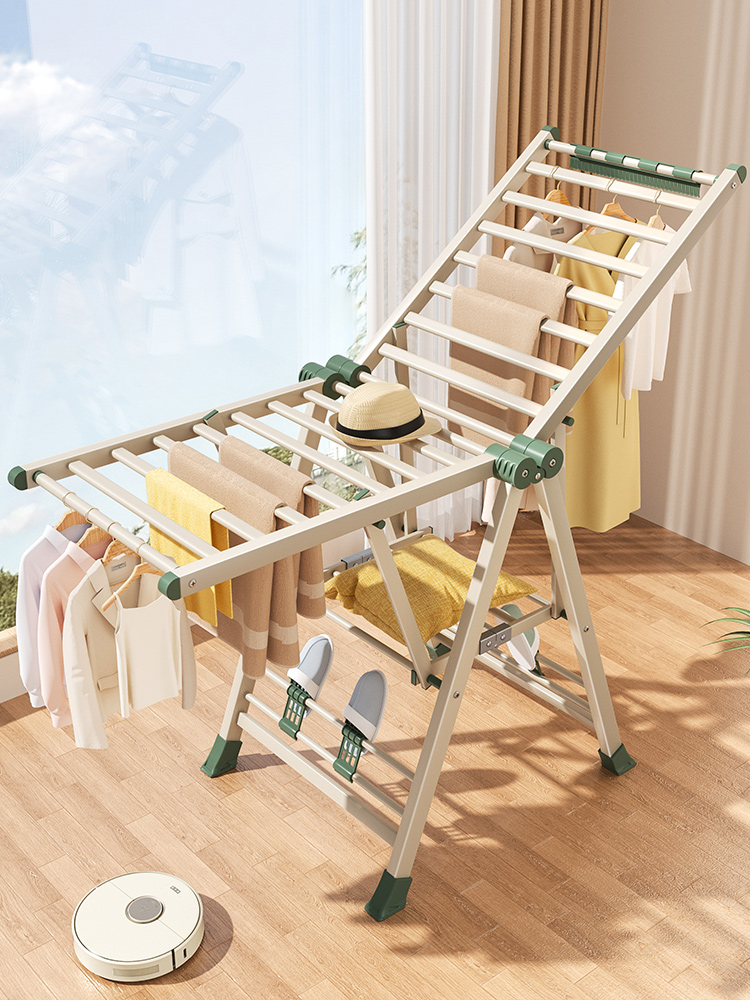 晾衣架落地式阳台家用室内外可折叠挂衣架凉衣杆晒被子挂衣服神器