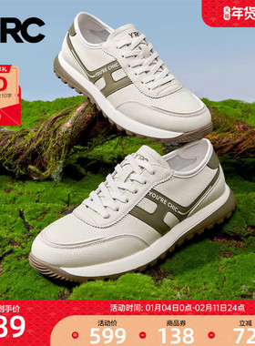 YRC轻便真皮板鞋男士2025春季新款软面不累脚百搭运动散步德训鞋