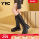 厚底显瘦不过膝商场同款 YRC长筒靴女骑士靴冬季 新款 高筒女靴
