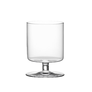 小众设计丨耐热高脚玻璃茶杯水杯子餐厅奶昔果汁冷饮杯拿铁咖啡杯