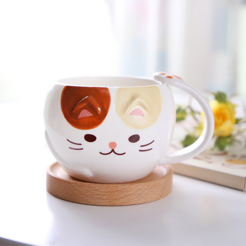 日式猫咪杯子可爱家用陶瓷马克杯创意 闺蜜生日礼物少女心水杯 - 封面