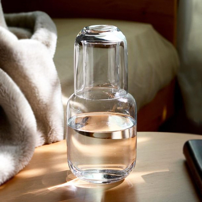 日式玻璃冷水壶 水杯家用果汁壶凉水壶凉白开蓄水壶床头一壶一杯