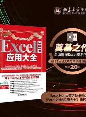 正版图书丨 Excel 2019应用大全  Excel Home 9787301326558