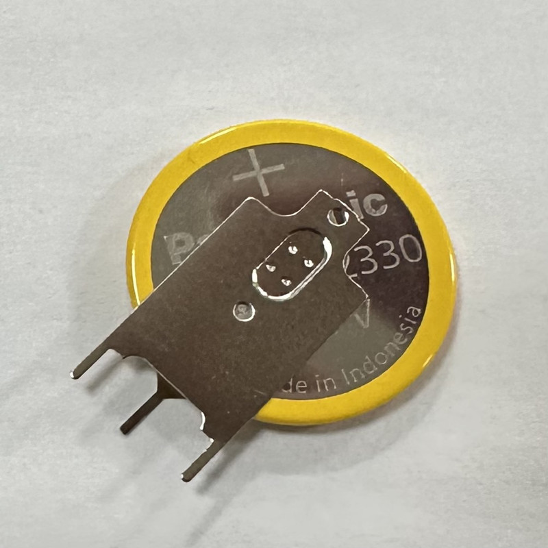 原装日本松下 3V纽扣锂电池BR2330/IGV立式焊脚3脚工业级 BR2330A