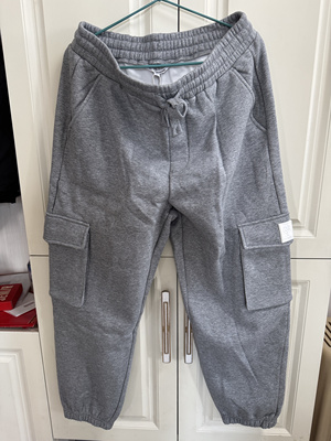 美特斯威男卫裤春秋冬加绒加厚休闲运动纯色保暖束脚针织工装裤